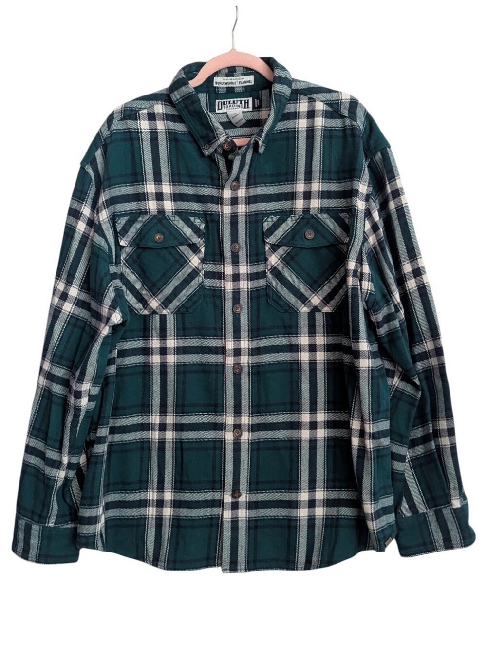 Duluth Trading Co. Burleyweight Heavyweight Flannel Shirt Shaket Sz XL Pockets